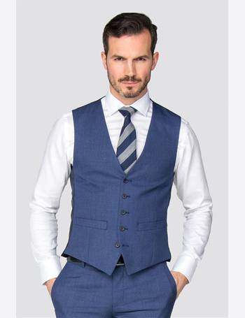 Scott & Taylor Regular Fit Semi Plain Blue Textured Suit Jacket