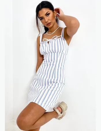 missguided white denim dress