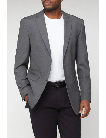 Thomas Nash Charcoal plain weave tailored fit suit trouser