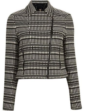 asinata cropped wool blend biker jacket