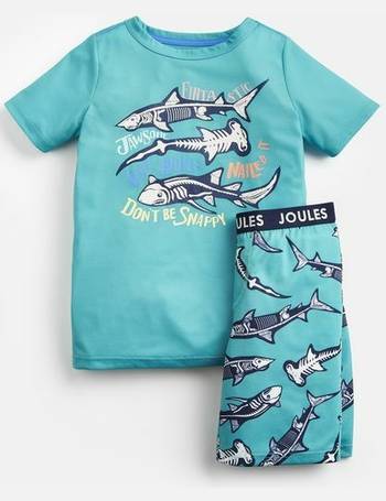 Joules Boys Quinn Short Sleeve Pyjama Set 1 12 Yr in GREY SHARKS Size 1yr 