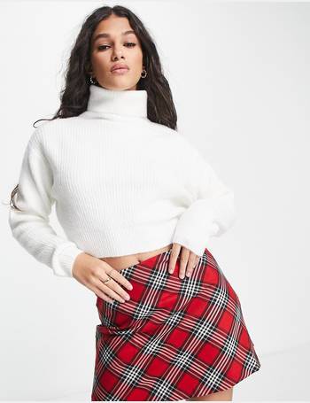 Pimkie cropped turtleneck jumper in black