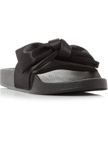 Steve Madden Nora Pearl Buckle Sliders in Black