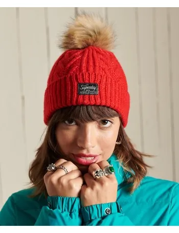 superdry bobble hat ladies