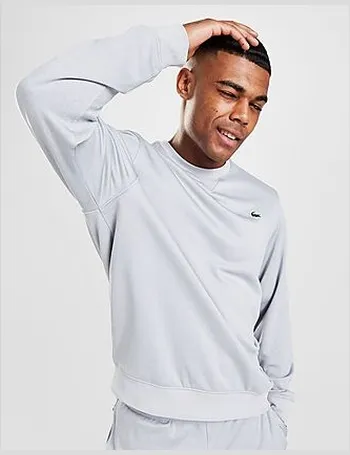 lacoste wordmark poly crew sweatshirt