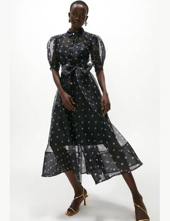 coast polka dot mesh sleeve dress