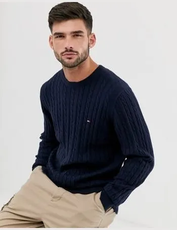 tommy hilfiger cable knit sweater mens