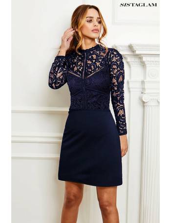 Sistaglam sweetheart hot sale lace skater dress