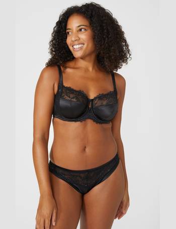 Gorgeous DD+ Black Spot Print Lace 'Sally' Non-Padded Underwired Full Cup  Bra - 40GG - Bras, Compare