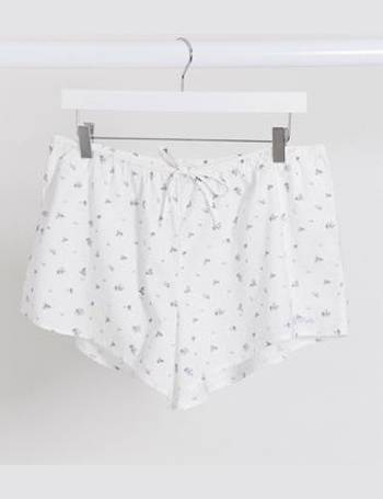 Gilly Hicks drawstring pajama shorts in white ditsy floral - part of a set