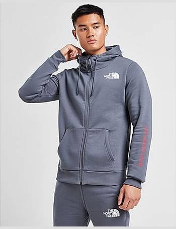 The North Face Surgent Half Dome Full Zip Hoodie Mens TNF Medium Grey Heather/High Risk Red S