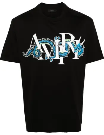 Shop Amiri Men's Logo T-shirts up to 50% Off