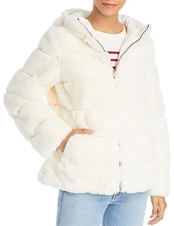 via spiga faux fur hooded puffer jacket