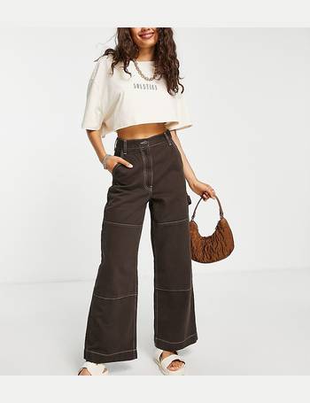 Shop Topshop Women's High Waisted Straight Leg Trousers up to 70