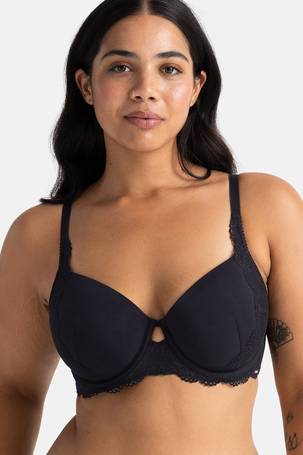 Dorina Lianne lace lightly padded demi cup bra in sage green