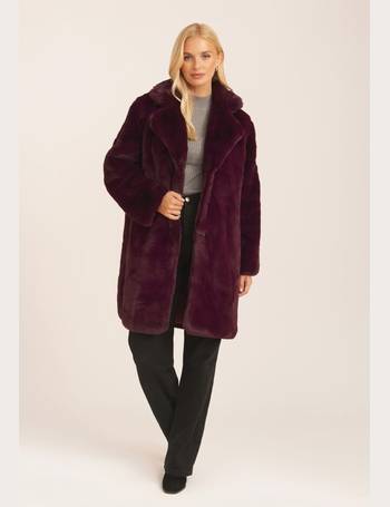 Gini London Dark Brown Faux Fur Long Coat