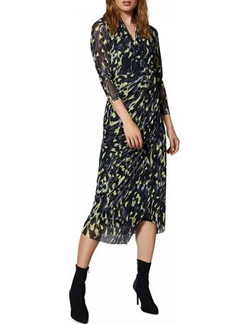 mint velvet pink connie mixed print wrap dress