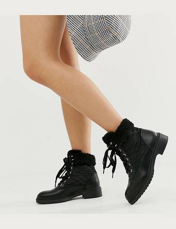 new look black lace up boots