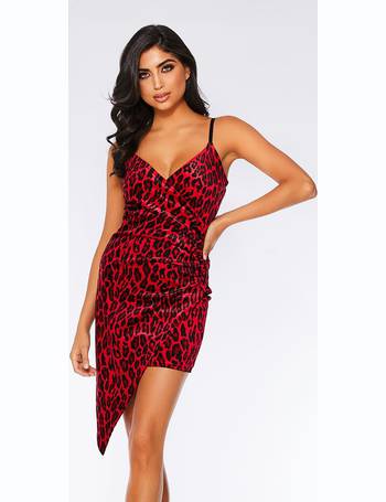 Quiz red and black leopard sale print dress