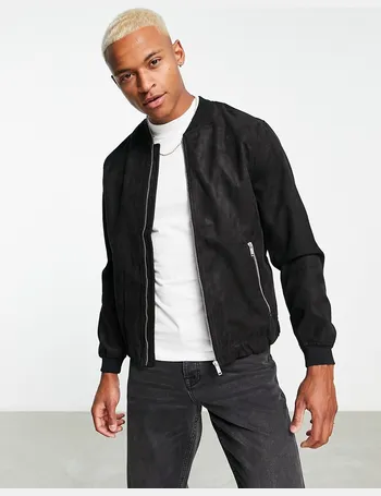 Faux suede bomber hot sale jacket pull and bear