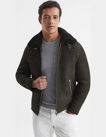 Reiss Mocha Loburn Shearling Jacket