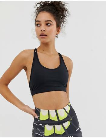 ASOS 4505 Laser Cut Sports Bra With Lace And Strap Back Detail