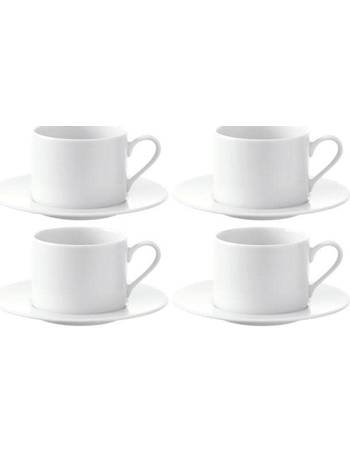 LSA Dine Cappuccino Cup Saucer Curved 0.35L, Set of 4