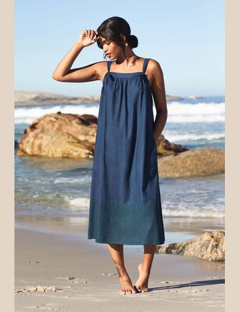 blue linen dress uk