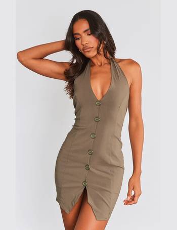 Ecru Structured Contour Cut Out Dress