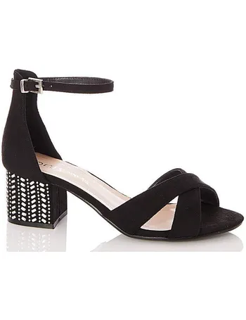 quiz white block heel sandals