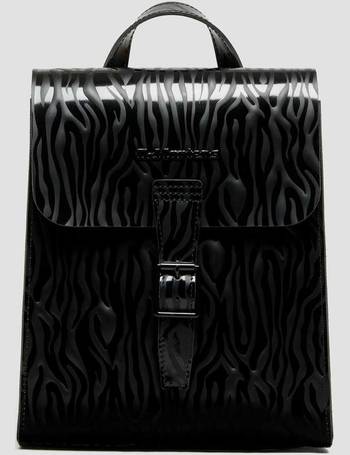 Mini Heart Shaped Kiev & Patent Leather Bag in Black