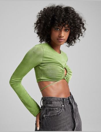bershka crop top moletom com capuz
