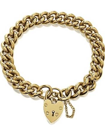 Women's 9ct White Gold Heart Charm Bracelet - F.Hinds