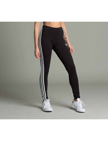 adidas originals three stripe leggings in blue and orange