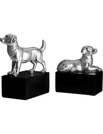 Polyresin Set of 2 Bookends Black High Gloss 
