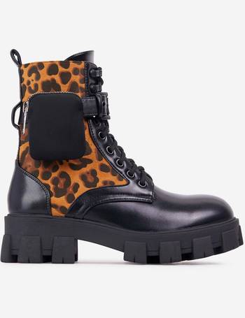 Womens Ego Lucian Boots Mixed Animal Print Boots 
