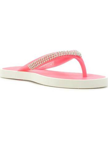 Lilley Girls Pink Diamante Toe Post Flat Sandal