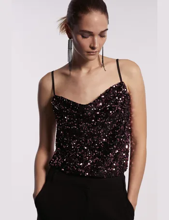 Velvet Sequin Cut Out Bodysuit