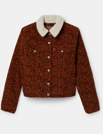 levi's leopard lined denim jacket