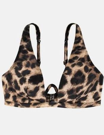 Dorina Brown Leopard Print Plunge Bikini Top