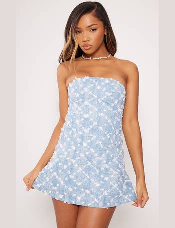 PrettyLittleThing, Tops, Blue Sequin Corset Top