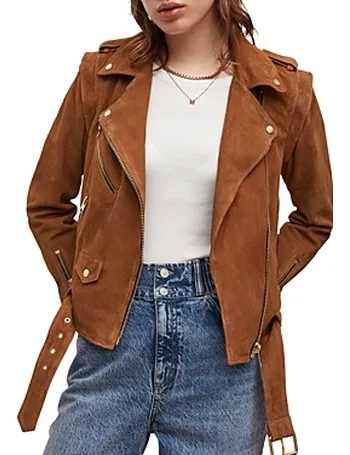 unlined fern suede biker jacket