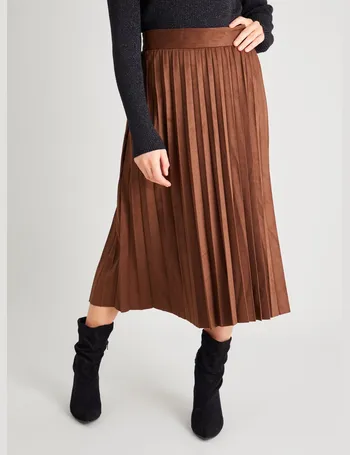 Suede deals pleated skirt