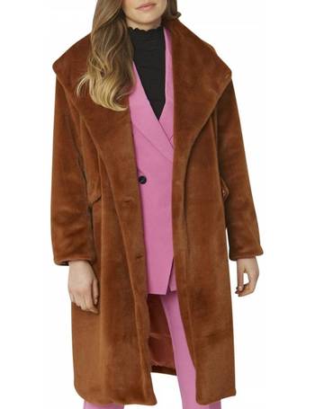 Brown Faux Fur Oversized Coat
