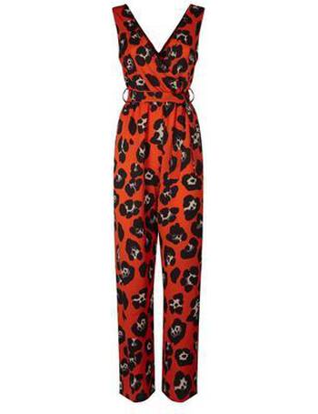 red leopard print jumpsuit new look