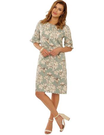 Ladies Pomodoro Frill Sleeve Floral Tencel Dress from The House of Bruar
