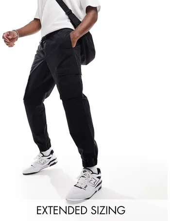 ASOS DESIGN slim cargo pants with 3D pockets and pin tucks