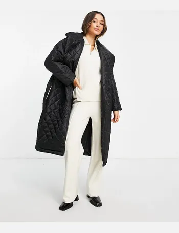 asos design hero robe belted coat in brown