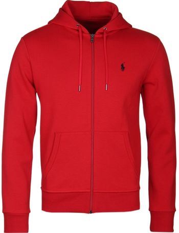 red polo zip up hoodie mens