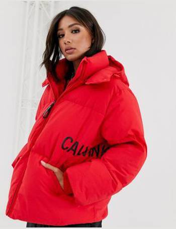 Shop Calvin Klein Jeans Women's Red Jackets up to 35% Off | DealDoodle